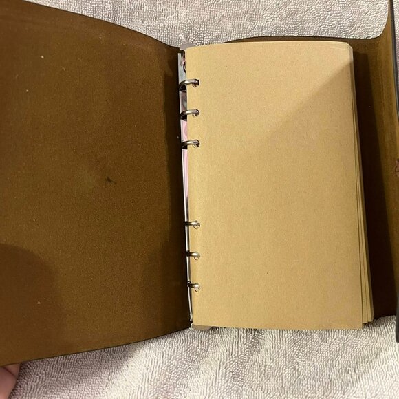 🐻Leather Bound Three Ring Journal Binder 5"x7.5" - Picture 3 of 5